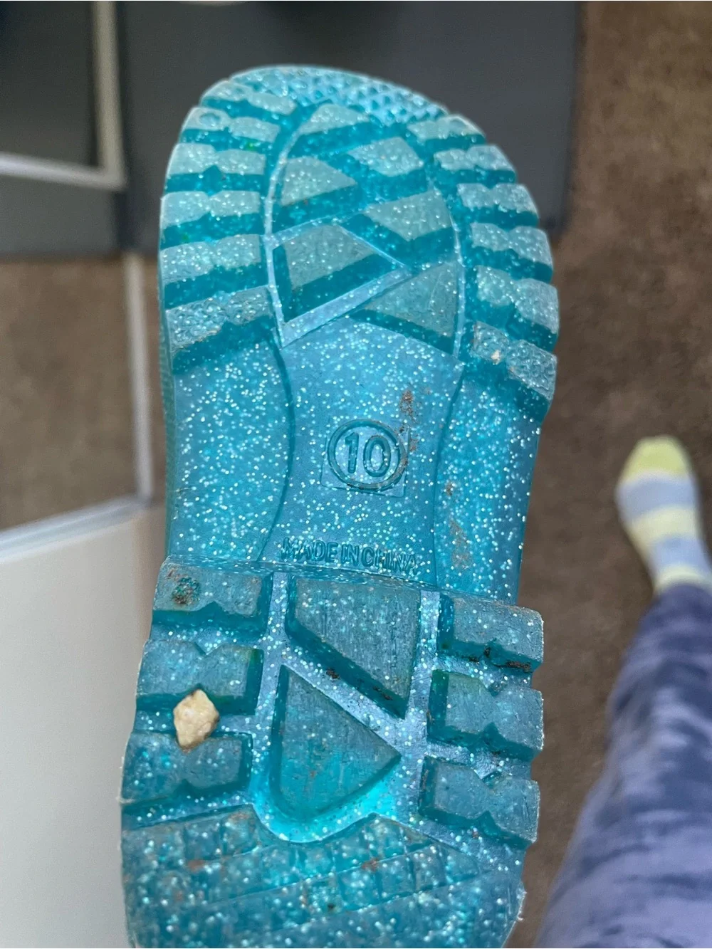 Kids Sparkle Rain Boots in Teal - Comfortable Waterproof Boots